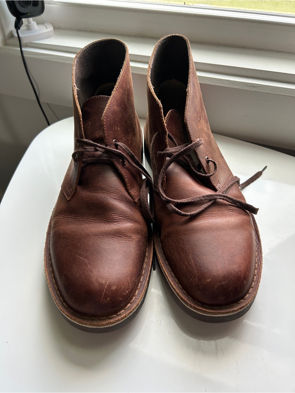Clarks Bushacre 2 Brown Leather Chukka Boots – Men’s 11